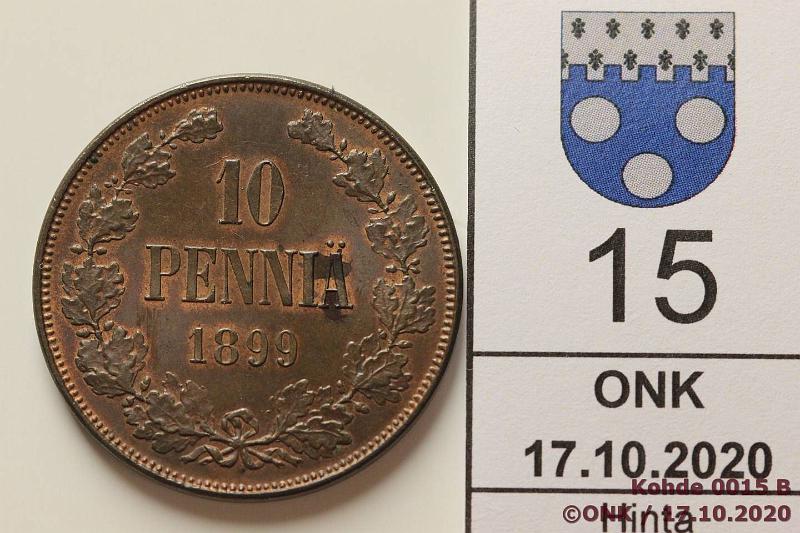 k-0015-b.jpg - Kohde 15 (kuva 2/2), l�ht�hinta: 150 &euro; / ei tarjouksia 10 p 1899 Leimakiiltoa hyvin, kaksi homet�pl��, kaunis!, kunto: 8