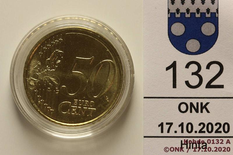 k-0132-a.jpg - Kohde 132, lhthinta: 5 € / myyntihinta: 5 € 50 snt 2002 Suomi, meistin kiertym n. 5 astetta, kartassa Pietarin hippu, kunto: 9