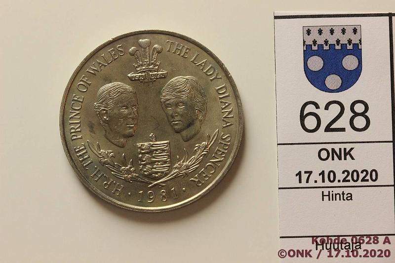 k-0628-a.jpg - Kohde 628, lhthinta: 5 € / ei tarjouksia Guernsey 25 pence 1981 KM#36 CuNi, Royal Wedding, kunto: 9