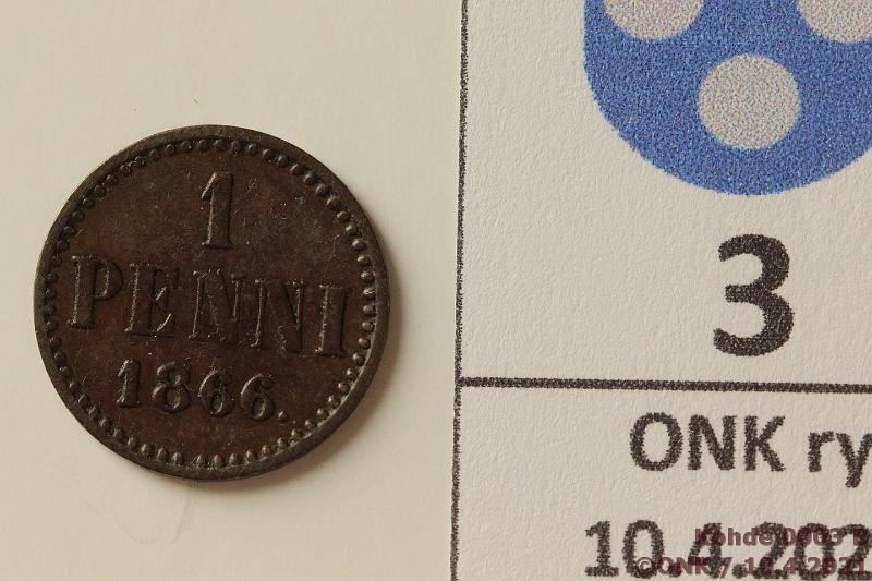 k-0003-b.jpg - Kohde 3 (kuva 2/2), l�ht�hinta: 15 &euro; / myyntihinta: 19 &euro; 1 p 1866 SNY 3.1, kunto: 6