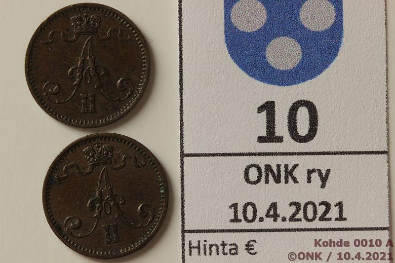 k-0010-a.jpg - Kohde 10 (kuva 1/2), lhthinta: 15 € / myyntihinta: 20 € 1 p 1873, -74 1873 pij, -74 eprvja, likaa, kunto: 6