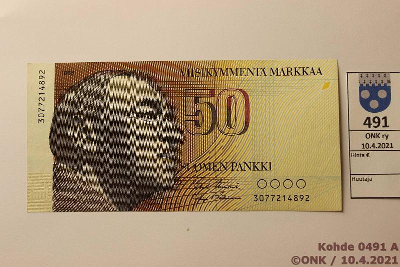 k-0491-a.jpg - Kohde 491, l�ht�hinta: 12 &euro; / myyntihinta: 12 &euro; 50 mk 1986 SNY 172.1 3077214892 UUS-M�1, kunto: 8