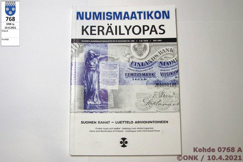k-0768-a.jpg - Kohde 768, lhthinta: 3 € / myyntihinta: 6 € Suomen Numismaatikkoliitto ry 2018 Numismaatikon kerilyopas, kunto: 9