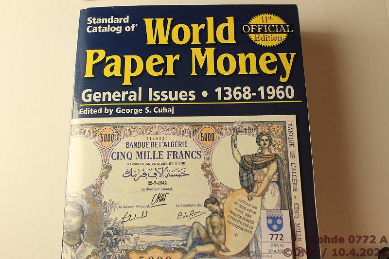 k-0772-a.jpg - Kohde 772 (kuva 1/2), lhthinta: 10 € / myyntihinta: 10 € World Papermoney 2006 General issue 1368-1960, 11. painos, kunto: 9