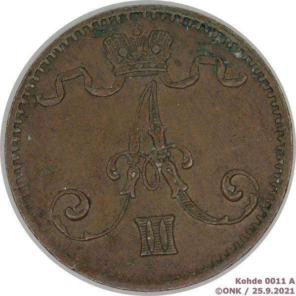 k-0011-a.jpg - Kohde 11 (kuva 1/2), lhthinta: 20 € / myyntihinta: 27 € 1 p 1881 N-kirj. ylosassa ylim. patti, kunto: 5
