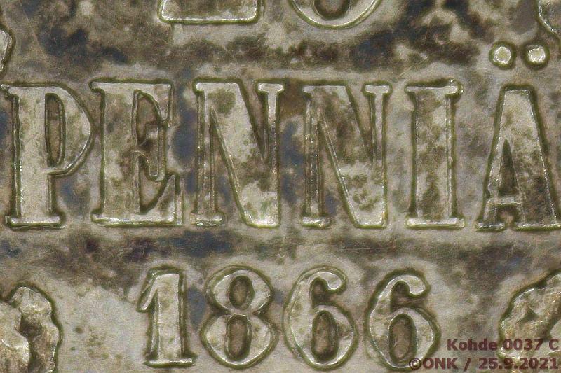 k-0037-c.jpg - Kohde 37 (kuva 3/3), l�ht�hinta: 8 &euro; / myyntihinta: 22 &euro; 25 p 1866 Ag, SNY 266.1.1, kunto: 5