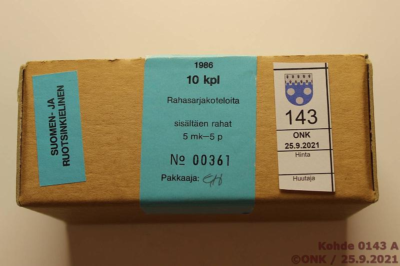 k-0143-a.jpg - Kohde 143, lhthinta: 10 € / myyntihinta: 33 € 1986 10 kpl laatikko, km, sinetti ehyt, kunto: 9