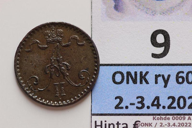 k-0009-a.jpg - Kohde 9 (kuva 1/2), lhthinta: 10 € / myyntihinta: 17 € 1 p 1867 SNY 4.2, ij, kunto: 5
