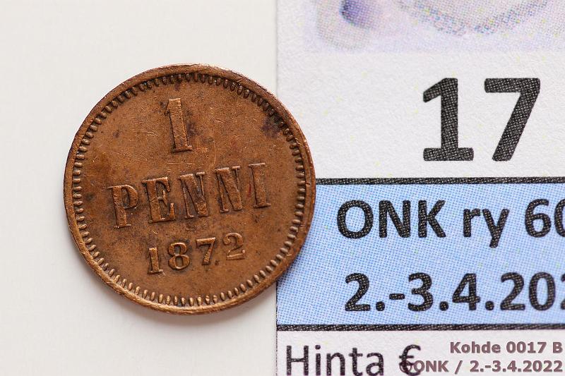 k-0017-b.jpg - Kohde 17 (kuva 2/2), lhthinta: 15 € / myyntihinta: 18 € 1 p 1872 Likaa, hpja lpuhd, kunto: 6