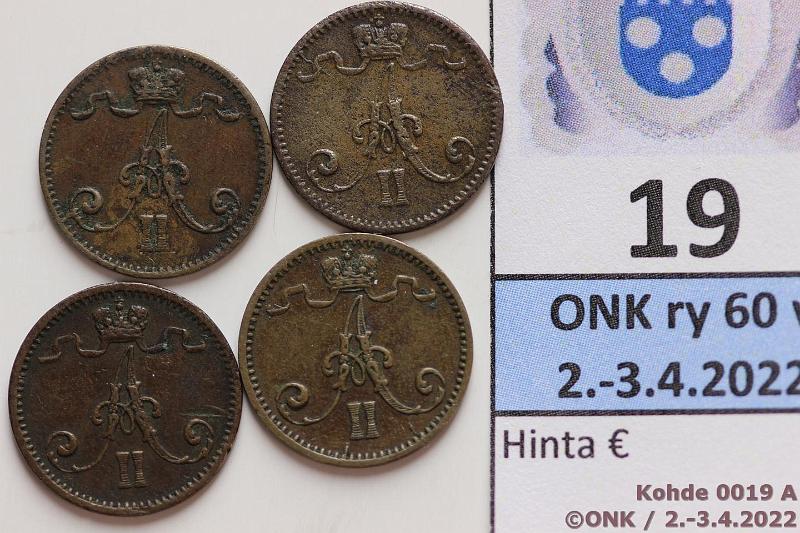 k-0019-a.jpg - Kohde 19 (kuva 1/2), lhthinta: 30 € / myyntihinta: 36 € 1 p 1873-76 (4) 1873, -74, -75 prv, syp, -76, kunto: 4-5