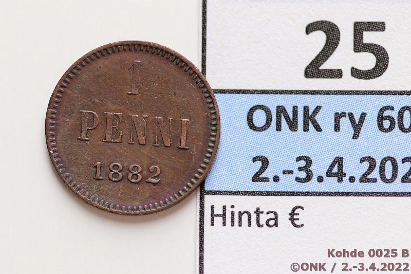 k-0025-b.jpg - Kohde 25 (kuva 2/2), lhthinta: 90 € / myyntihinta: 110 € 1 p 1882 Tumma, ephpja, tervt yksityiskohdat, kunto: 7/6