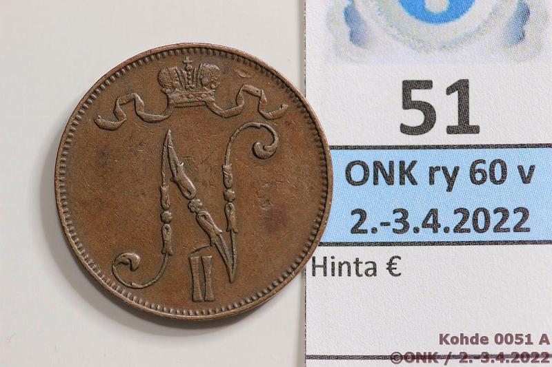 k-0051-a.jpg - Kohde 51 (kuva 1/2), lhthinta: 25 € / myyntihinta: 27 € 5 p 1910 Eprv ja laminoitumista, kunto: 5