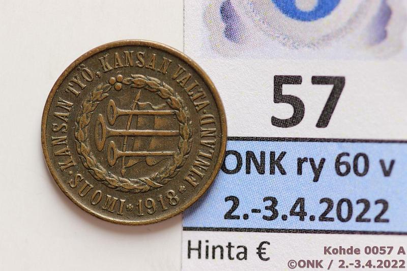 k-0057-a.jpg - Kohde 57 (kuva 1/2), lhthinta: 65 € / myyntihinta: 66 € 5 p 1918  KV I SNY 94.1 , lpuhd, kunto: 6