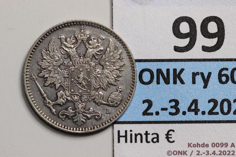 k-0099-a.jpg - Kohde 99 (kuva 1/2), lhthinta: 10 € / myyntihinta: 10 € 25 p 1902 Ag, lpuhd, kunto: 7