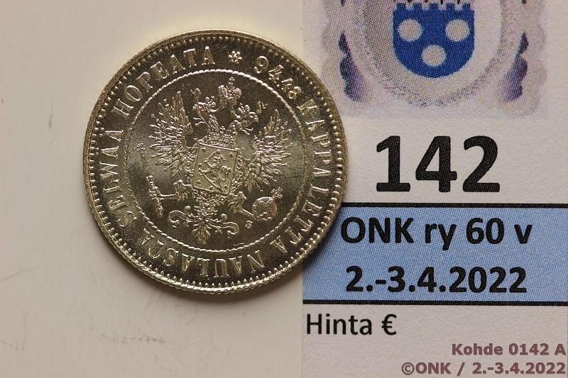k-0142-a.jpg - Kohde 142 (kuva 1/2), lhthinta: 10 € / myyntihinta: 21 € 1 mk 1915 Ag, loistelias!, kunto: 9
