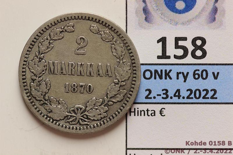 k-0158-b.jpg - Kohde 158 (kuva 2/2), lhthinta: 12 € / ei tarjouksia 2 mk 1870 Ag, kunto: 3
