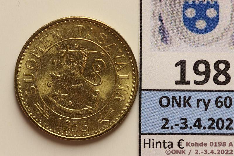 k-0198-a.jpg - Kohde 198 (kuva 1/2), lhthinta: 60 € / ei tarjouksia 50 mk 1958 AlBr, loistelias!, kunto: 10