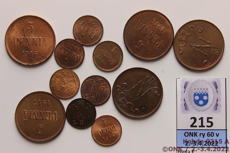 k-0215-a.jpg - Kohde 215, lhthinta: 5 € / myyntihinta: 9 € 1 - 5 p 1902-17 (12) 1p 1902, -07, -08, -12, -15, -16, -17II; 5p -15(2), -16(2), -17II, hyvkuntoisia, kunto: 6-8