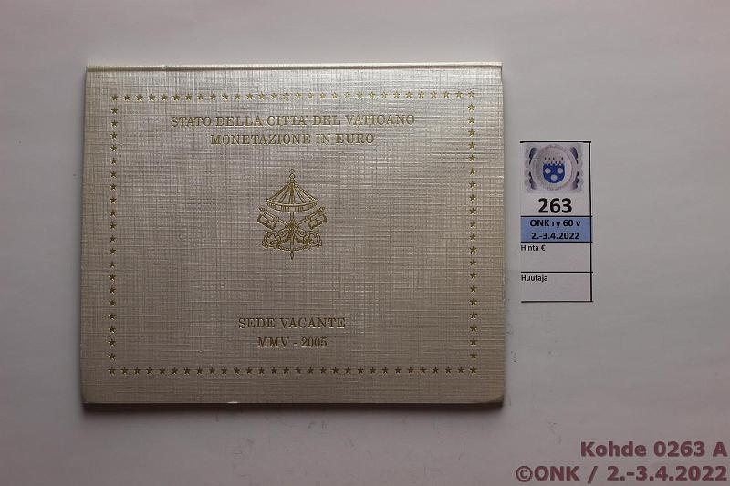 k-0263-a.jpg - Kohde 263 (kuva 1/2), lhthinta: 200 € / myyntihinta: 200 € 2005 Vatikaani, Sede Vacante, kunto: 9