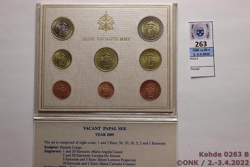k-0263-b.jpg - Kohde 263 (kuva 2/2), lhthinta: 200 € / myyntihinta: 200 € 2005 Vatikaani, Sede Vacante, kunto: 9