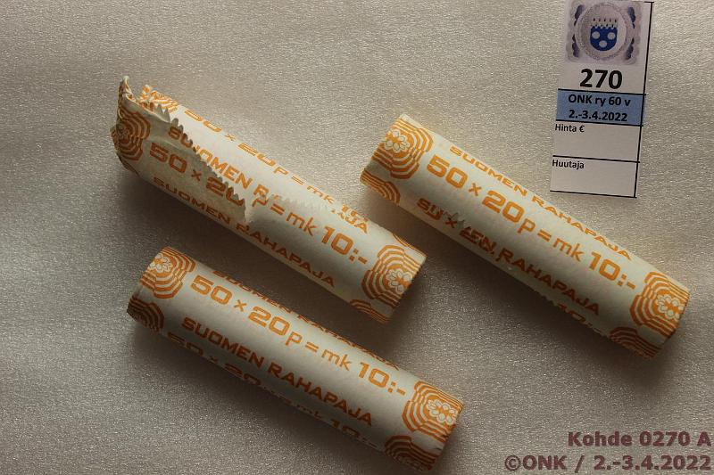k-0270-a.jpg - Kohde 270, lhthinta: 10 € / myyntihinta: 10 € 20 p 1989(2), -90 Rp rullat, -89 toinen avattu, 1-2 otettu, kunto: 9