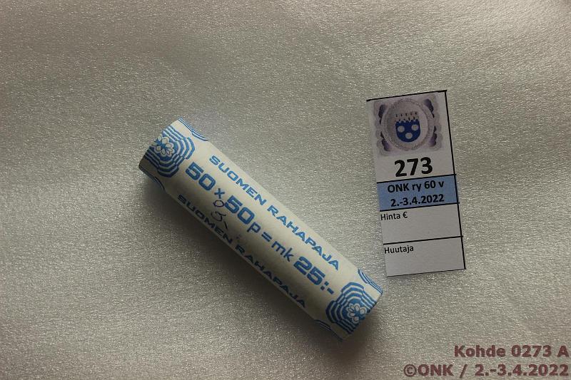 k-0273-a.jpg - Kohde 273, lhthinta: 5 € / myyntihinta: 7 € 50 p 1990 II Rp rulla, sokko, km -90, kunto: 9