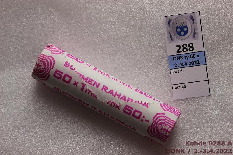 k-0288-a.jpg - Kohde 288, lhthinta: 10 € / myyntihinta: 16 € 1 mk 1990 Rp rulla, pdyss ruttua, kunto: 9