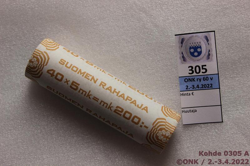 k-0305-a.jpg - Kohde 305, lhthinta: 40 € / myyntihinta: 44 € 5 mk 1993 I Rp rulla, kunto: 9