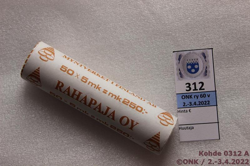 k-0312-a.jpg - Kohde 312, lhthinta: 20 € / myyntihinta: 45 € 5 mk 1998 Rp rulla, kunto: 9