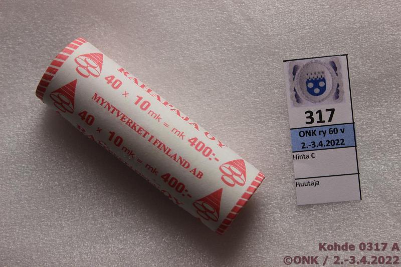 k-0317-a.jpg - Kohde 317, lhthinta: 45 € / myyntihinta: 52 € 10 mk 1994 Rp rulla, kunto: 9
