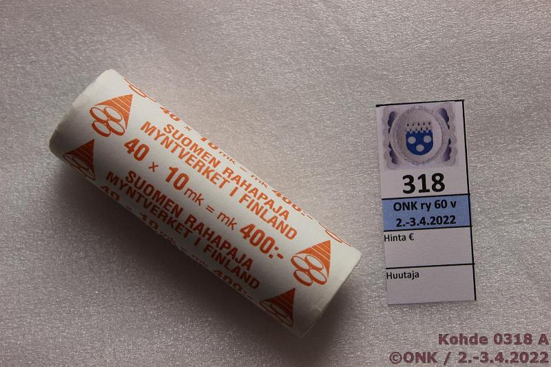 k-0318-a.jpg - Kohde 318, lhthinta: 45 € / myyntihinta: 52 € 10 mk 1995 Rp rulla, kunto: 9