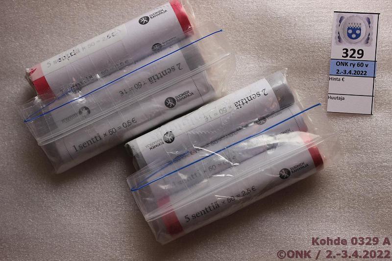 k-0329-a.jpg - Kohde 329, lhthinta: 10 € / myyntihinta: 10 € 1 - 5 snt 2013 (6)  Suomi , 1, 2 ja 5s, 2 rullaa kutakin arvoa, kunto: 9