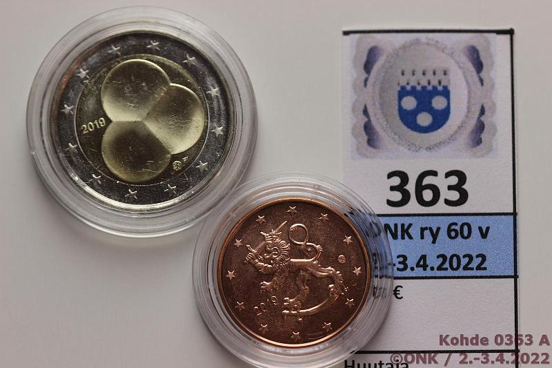 k-0363-a.jpg - Kohde 363, lhthinta: 6 € EI JLKIMYYNNISS! 5 snt + 2 € erikoislynti 2019 Suomi, 5s ja 2€ Hallitusmuoto 1919, kaps., kunto: 9
