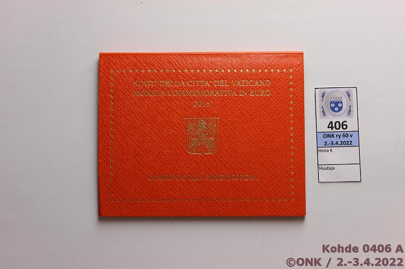 k-0406-a.jpg - Kohde 406 (kuva 1/2), lhthinta: 15 € / myyntihinta: 19 € 2 € erikoislynti 2016 Vatikaani, Armon juhlavuosi, kansio, kunto: 9