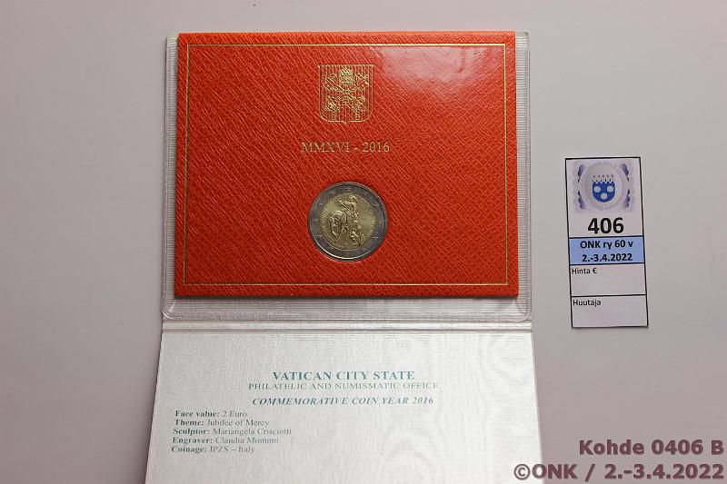 k-0406-b.jpg - Kohde 406 (kuva 2/2), lhthinta: 15 € / myyntihinta: 19 € 2 € erikoislynti 2016 Vatikaani, Armon juhlavuosi, kansio, kunto: 9