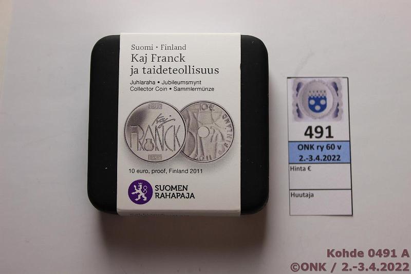 k-0491-a.jpg - Kohde 491, lhthinta: 12 € / myyntihinta: 17 € 10 € 2011 Ag, Proof, Frank, kotelo ja tod, kunto: 10