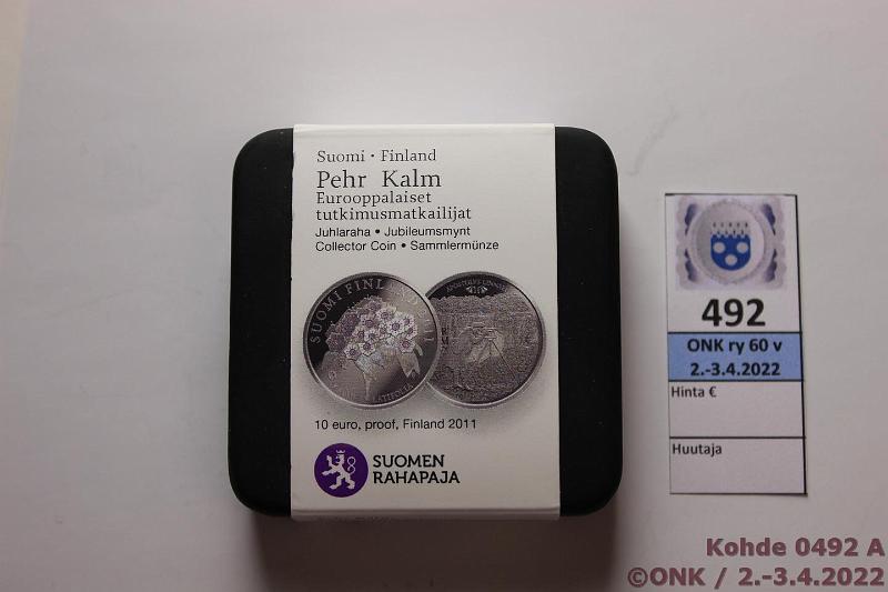 k-0492-a.jpg - Kohde 492, lhthinta: 12 € / myyntihinta: 20 € 10 € 2011 Ag, Proof, Kalm, kotelo ja tod, kunto: 10