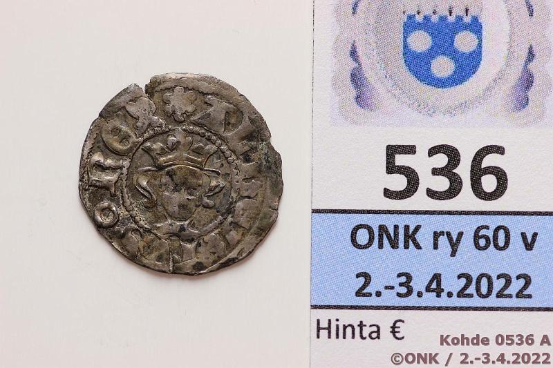 k-0536-a.jpg - Kohde 536 (kuva 1/2), lhthinta: 80 € / myyntihinta: 125 € Aurtua (1364-1389) SNB#263 Ag, Albrekt Mecklenburgilainen, rvja, kunto: 3