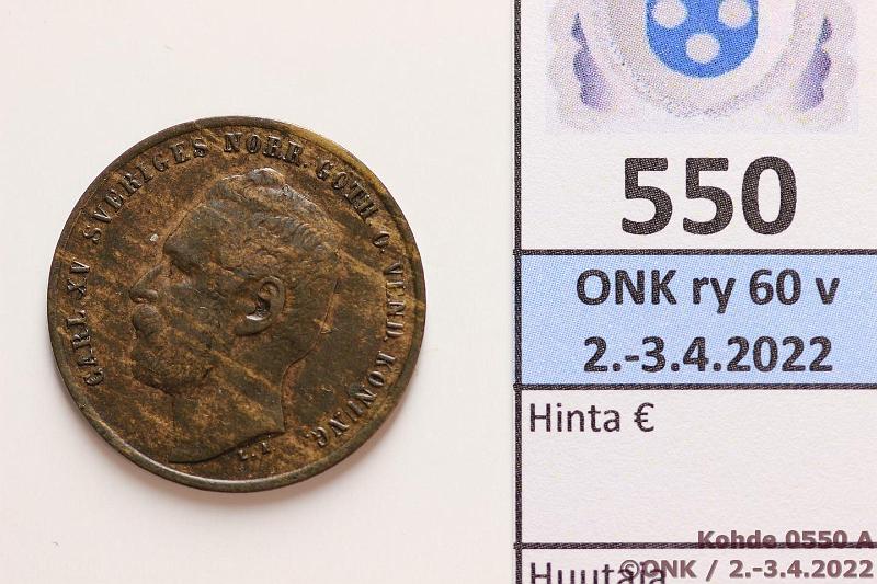 k-0550-a.jpg - Kohde 550 (kuva 1/2), lhthinta: 10 € / myyntihinta: 10 € 2 re 1860 SM#60 Cu, hyv kunto, kunto: 7