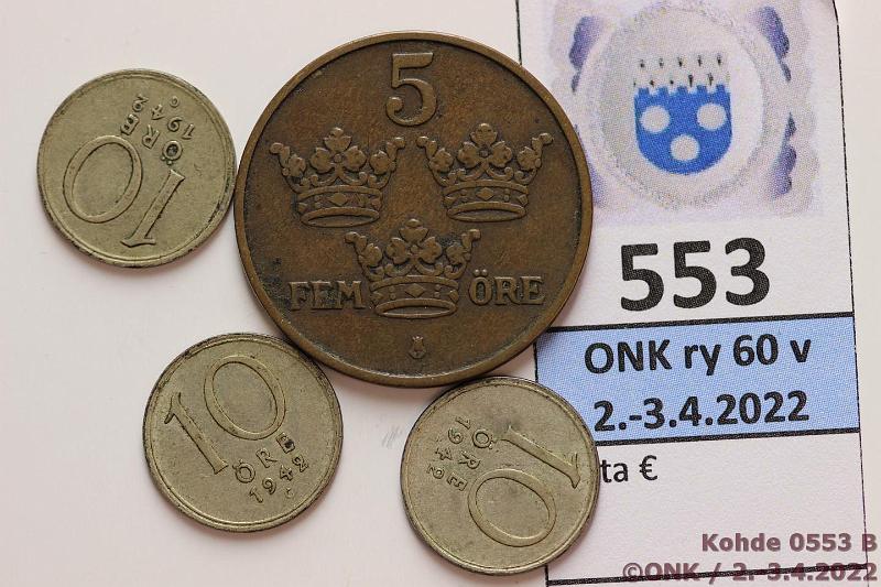 k-0553-b.jpg - Kohde 553 (kuva 2/2), lhthinta: 15 € / myyntihinta: 15 € 5 + 10 re (4) 1910, -42 KM#779.2, 813 Br, 5 1910 (pieni painos); Ag 10 1942(3), kunto: 5-6