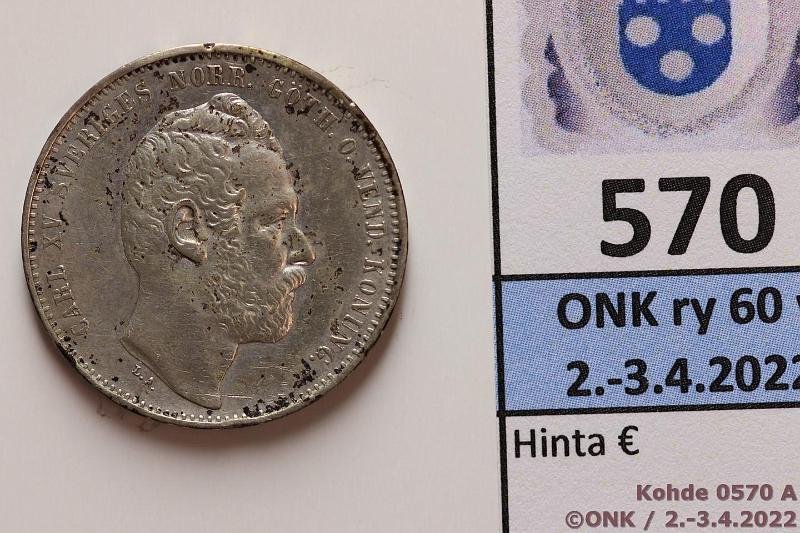 k-0570-a.jpg - Kohde 570 (kuva 1/2), lhthinta: 90 € / myyntihinta: 170 € 1 rd RM 1861 SM#28, KM#708 Ag, prvja, kunto: 7
