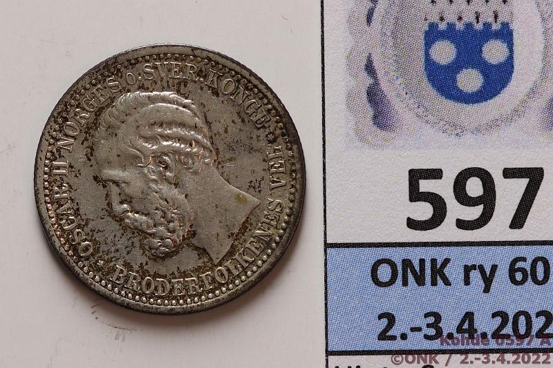 k-0597-a.jpg - Kohde 597 (kuva 1/2), lhthinta: 20 € / myyntihinta: 63 € 50 re/15 sk 1875 KM#346 Ag, 5g/600, patinaa, harvinainen!, kunto: 6