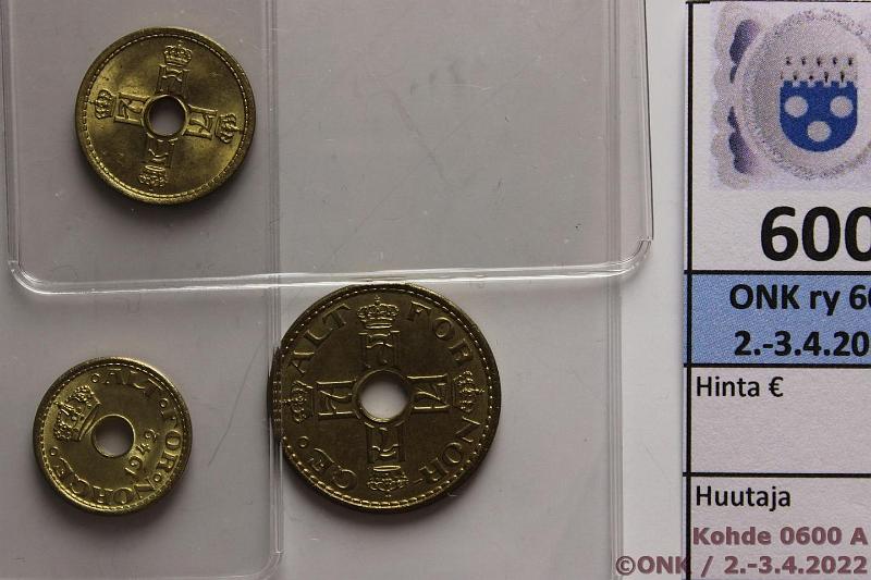 k-0600-a.jpg - Kohde 600 (kuva 1/2), lhthinta: 500 € / myyntihinta: 600 € 10 - 50 re (3) 1942 KM#391, 392, 393 NiBr, 10, 25 ja 50, ns. Lontoon lynti (WW2 Exile Coinage), hyvin harvinainen, koska lhes kaikki sulatettiin!, kunto: 9