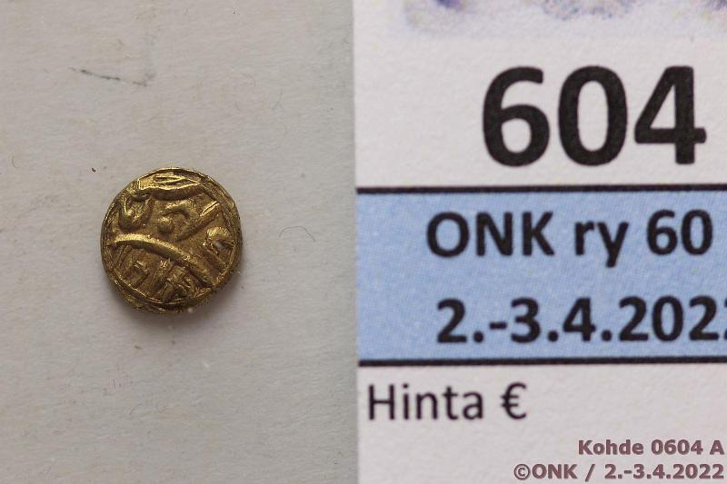 k-0604-a.jpg - Kohde 604 (kuva 1/2), lhthinta: 50 € / ei tarjouksia Intia Fanam 1700-luku Au, Tanjore, kunto: 7