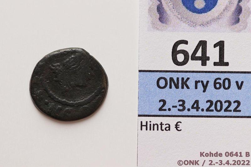 k-0641-b.jpg - Kohde 641 (kuva 2/2), lhthinta: 5 € / myyntihinta: 5 € Espanja, diniero ? 1665-1700 Carlos II, kunto: 2