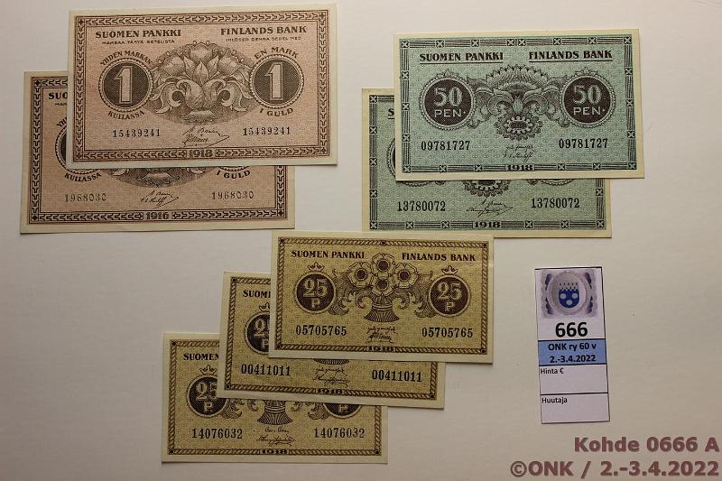 k-0666-a.jpg - Kohde 666, lhthinta: 30 € / myyntihinta: 30 € 25 p - 1 mk (7) 1916, -18 25p JR-His, JR-Ml, COL-Jr; 50p BA I-The, JR-The; 1mk 1916 BA I-The, -18 BA I-Ml, kunto: 7-9