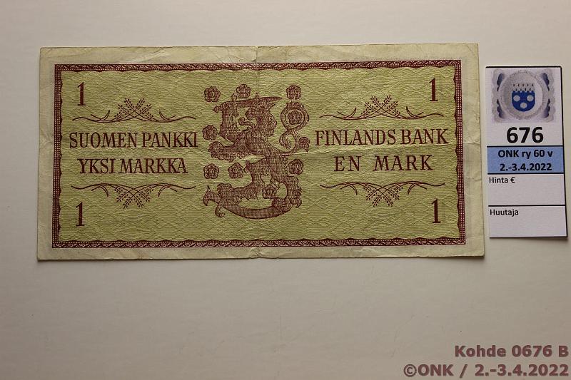k-0676-b.jpg - Kohde 676 (kuva 2/2), lhthinta: 5 € / myyntihinta: 5 € 1 mk 1963 SNY 114.1.1 C3953854 KA I-AAs, 12mm rep, kunto: 3
