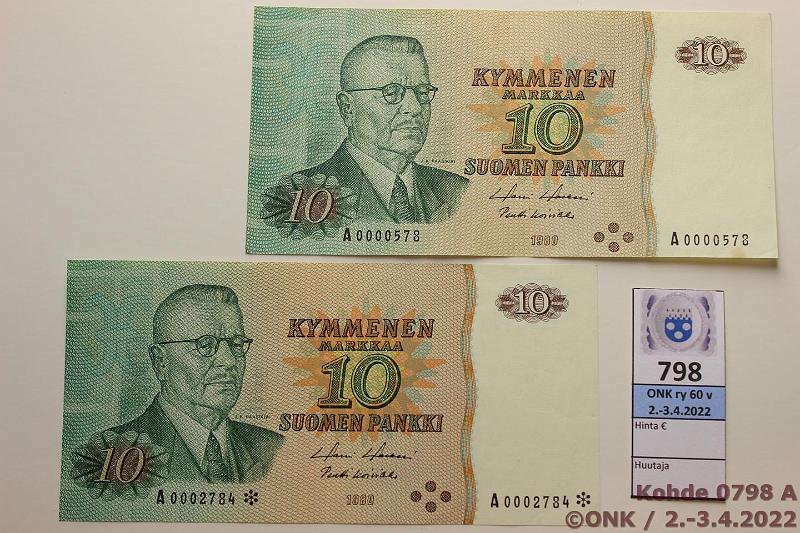 k-0798-a.jpg - Kohde 798, lhthinta: 5 € / myyntihinta: 15 € 10 mk 1980, -80 A* SNY 147.1, 147.1.5 A0000578, A0002784*, pienehkt sarjanrot, kunto: 5, 6