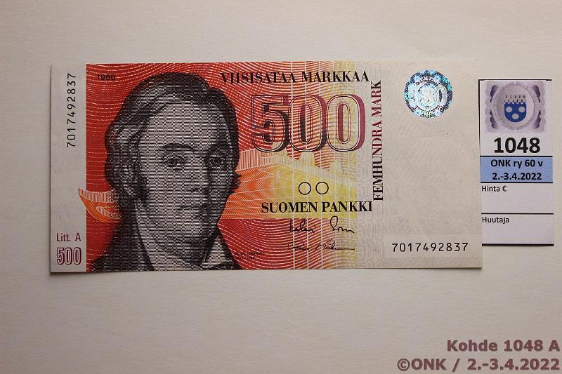 k-1048-a.jpg - Kohde 1048 (kuva 1/2), lhthinta: 60 € / myyntihinta: 60 € 500 mk 1986 LA SNY 194.2 7017492837 SOR-M2, kunto: 7