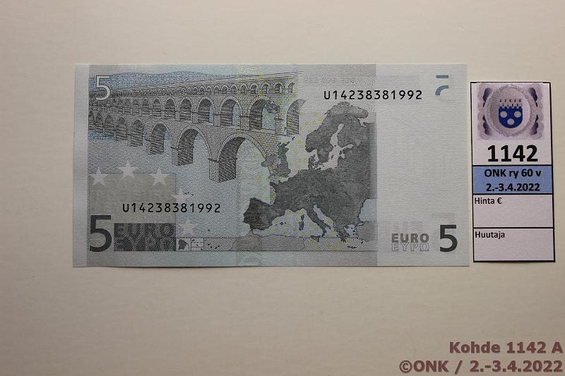 k-1142-a.jpg - Kohde 1142, lhthinta: 15 € / myyntihinta: 15 € Ranska 1/1/U/L9 U14238381992 Dui L009 F2, kunto: 9